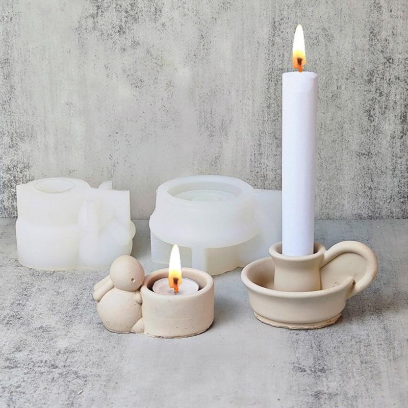 Silikon-Kerzenhalter-Formen, Kerzenständer-Formen, kreisförmige, becherförmige Kerzenständer-Form aus Silikonmaterial für Heimwerkerarbeiten