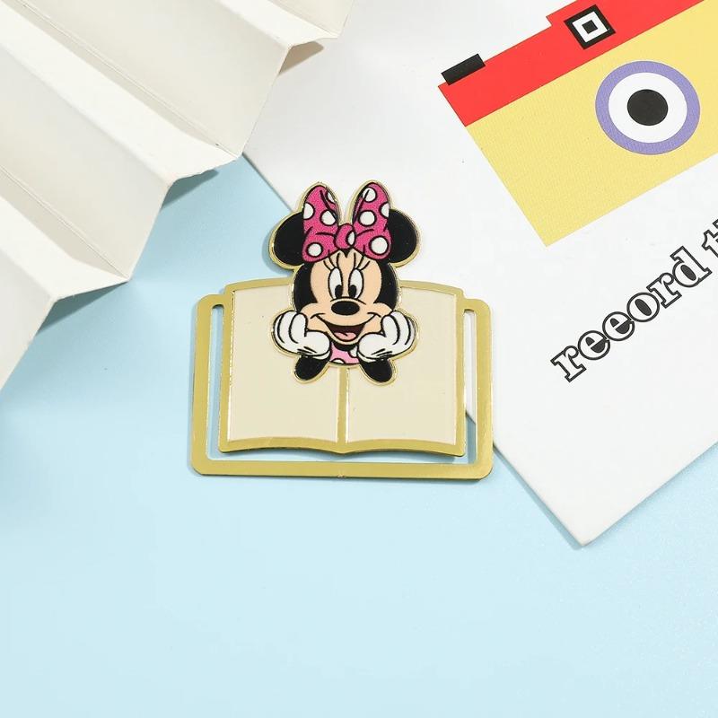 Cute Cartoon Mickey and Friends Bookmarks Anime Book Clips Metal Book Mark Anime Fans Collection Gift for Book Lovers Stationery