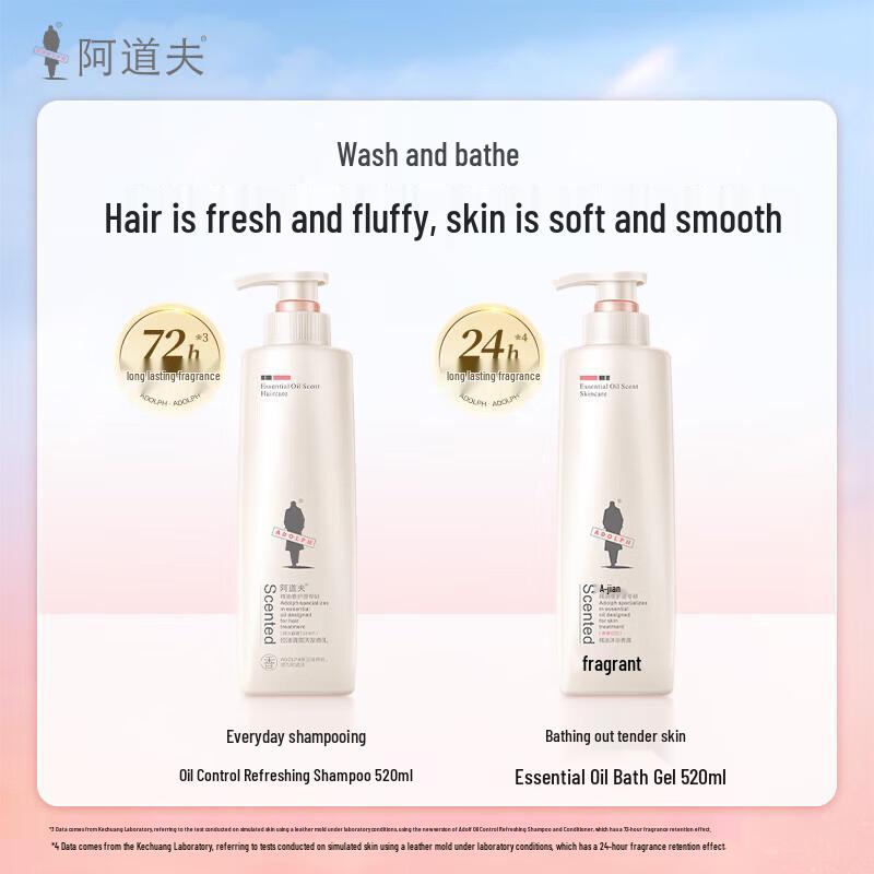 Adolph Oil Control Shampoo & Youth Memory Shower Gel Set