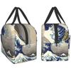Lunch Bag for Women The Great Wave Off Kanagawa Art Insulated Lunch Box Cooler Tote for Work Office School Picnic Bento Bag
