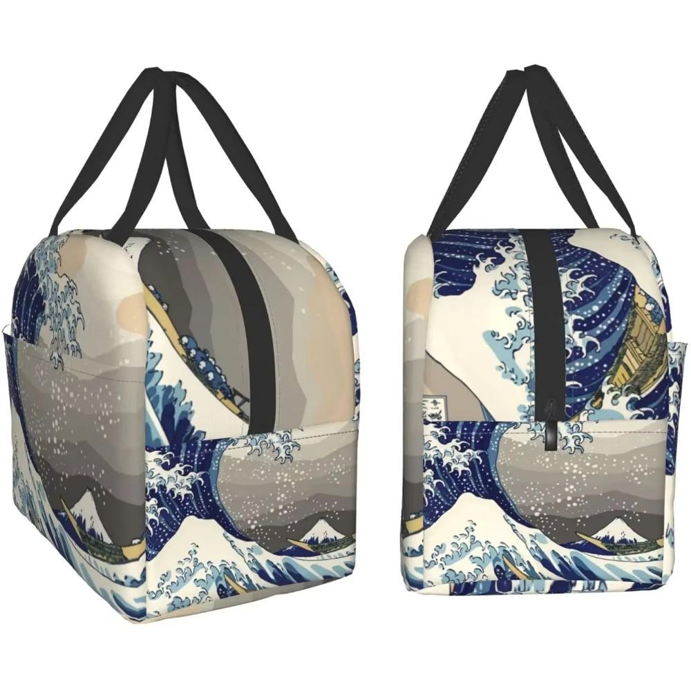 Lunch Bag for Women The Great Wave Off Kanagawa Art Insulated Lunch Box Cooler Tote for Work Office School Picnic Bento Bag