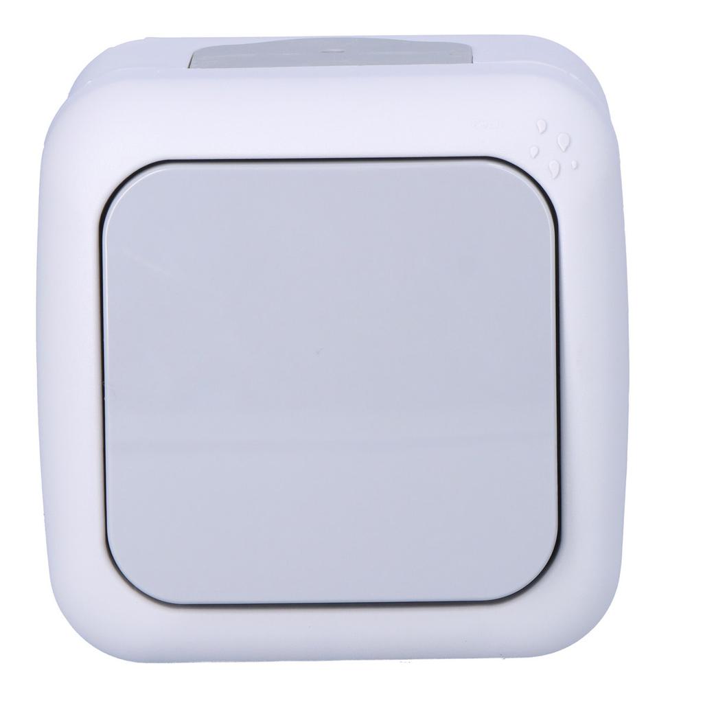 Single-pole switch IP54, gray PALMIYE