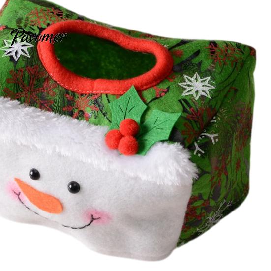 Holiday Desktop Organizer Christmas Tissue Box Cover, Santa Face Napkin Dispenser Sleeve, Non-Woven Fabric Festive Table Centerpiece Holder