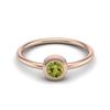 4mm Round Peridot 925 Sterling Silver Rose Vermeil Solitaire Bezel Set Women Wedding Ring