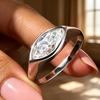 Simple Marquise Cut Moissanite Rings for Women Shine High-Quality Plated S925 Silver/Rose Gold Fine Jewelry Wedding Party Gift