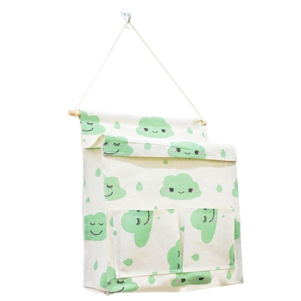 Plaid Sundries Storage Pouches Wall Mounted Bedside Organizer Wall Hanging Bag  Bed Side
