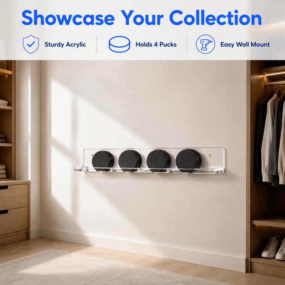 5pcs Transparent Design Hockey Puck Display Wall Rack Puck Storage Rack  Sports Memorabilia