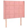 3124089 vidaXL LED Headboard Pink 93x16x118-128 Cm Velvet