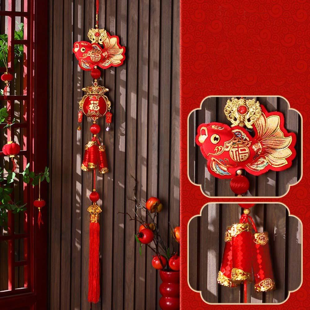 Fu Word Spring Festival Pendant Wind Chimes New Year Decorations Fashion Good Luck Ornaments  Home
