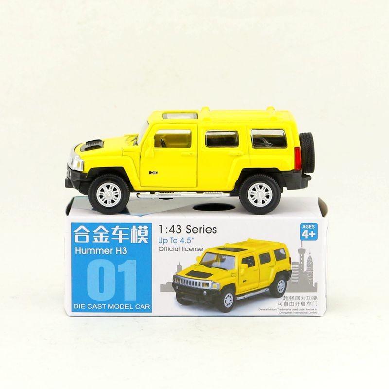 

H3 143 Scale Alloy Car Model With Inertia Drive For Kids Decoration Gift Yellow