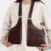 PU Leather Vest Bag Adjustable Shoulder Straps Underarm Strap Wallet Pocket  Travel Leisure