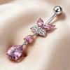Stainless Steel Drop Navel Piercing Ring Zinc Zinc Alloy Dangled Navel Ring Butterfly Belly Button Ring  Club