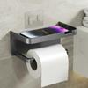 Toilet Roll Holder with Shelf Screwless Mounting Installation Tissue Dispenser Moistureresistant