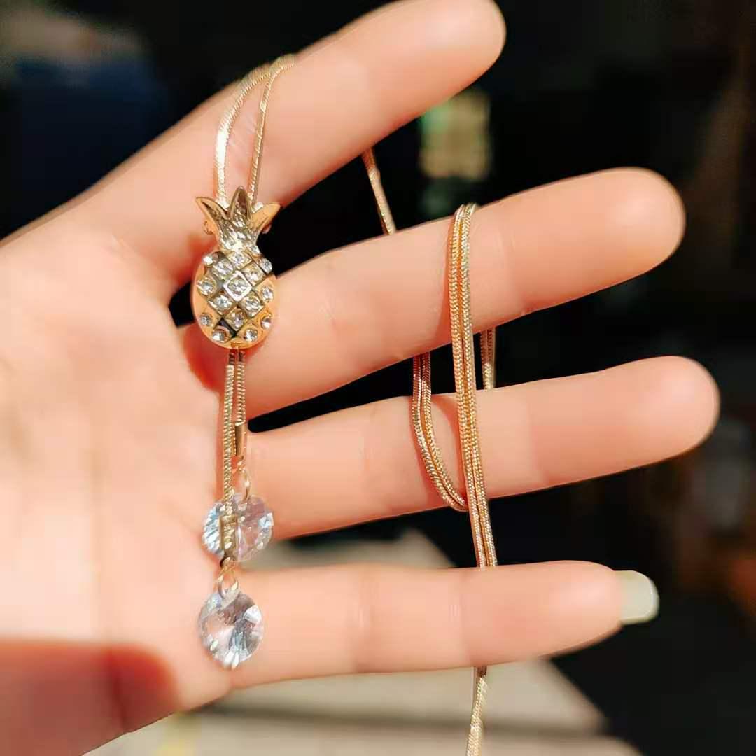 

Корейский простой стиль длинный свитер ожерелье с кисточкой кулон