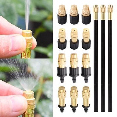 Brass Atomization Mist Nozzle 4/7mm 6mm 8mm Interface Barb Spray Head Garden Greenhouse Irrigation Cooling Humidifying Sprinkler
