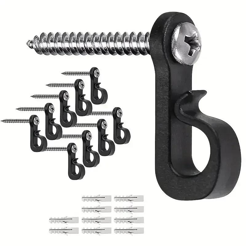 

10Pcs Light Safety Hooks, Hanging Plants, Potted Wind Chimes, Keychains, Screw-in, Indoor And Outdoor 10pcs чёрный