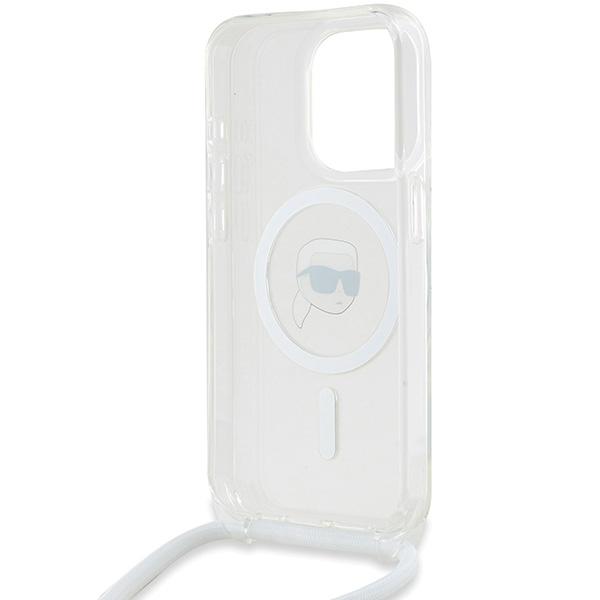 Karl Lagerfeld Klhmp15Lhckhnt Iphone 15 Pro 6.1 Hardcase Transparent Crossbody Iml Karl Head Magsafe