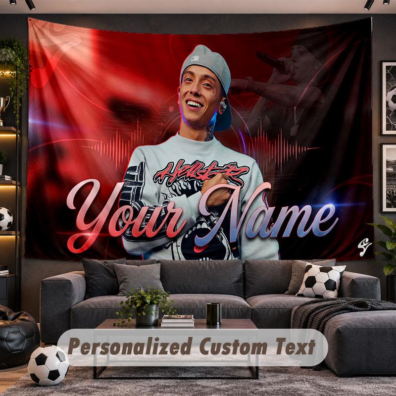 Wall Hanging Tapestry Custom NameCentral Cee Pattern Personalized Printed Fabric Wall Decor