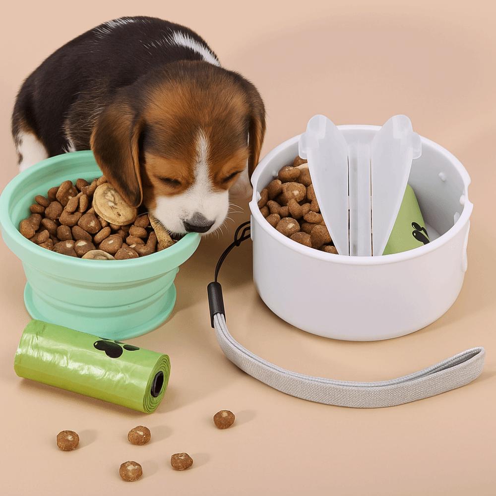 Leak-proof Pet Outdoor Feeding Dish Collapsible Cat Foldable Bowl Pet Bowl Dog Travel Bowl  Camping