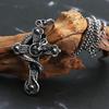 Vintage Dragon Skull Cross Pendant Necklace For Men Boys Punk Stainless Steel Chain Necklace Gothic Jewelry Party Gift