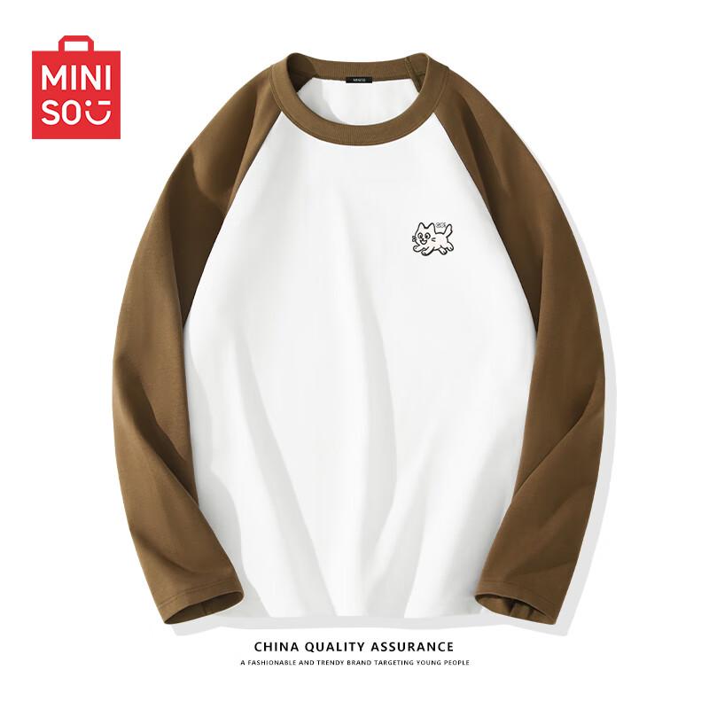 

MINISO Men s Pure Cotton Long Sleeve T-Shirt with Kitten Logo 3XL