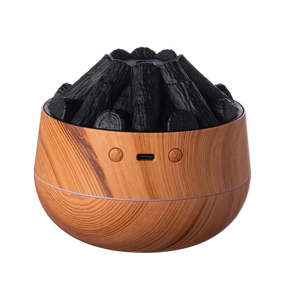 USB Atmosphere Night Light Humidifier with Simulated Charcoal Fire