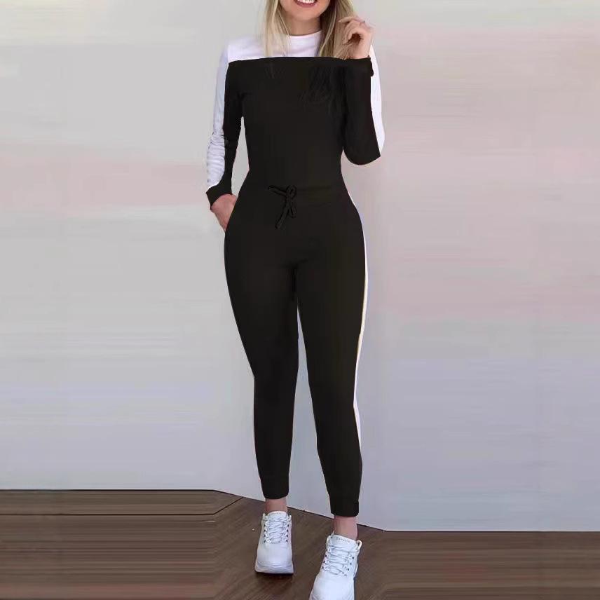New Commuter Color-Block Long-Sleeve and Pants Casual Set