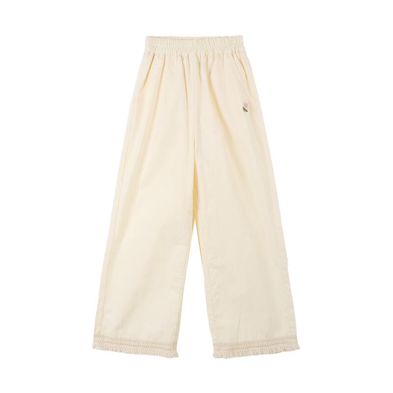 Girls' Tassel Hem 3D Flower Wide-Leg Long Pants