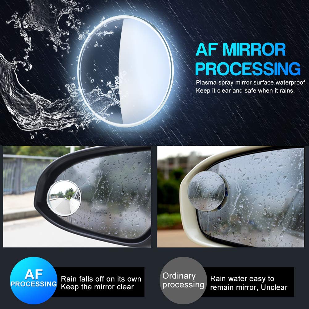 X-STYLE Car Mirror, Auxiliary Side Mirror, 2.0 inches (50 mm), Blind Spot Mirror, Curved
