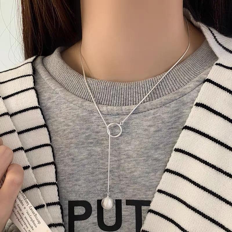 Silver Color Choker Ball Necklace For Women Smiple Geometric Fine Jewelry Wedding Party Birthday Gift