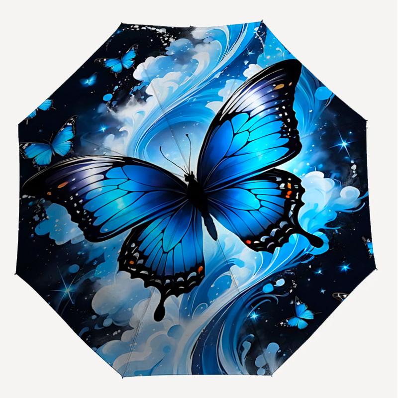 1PC Butterfly Water Automatic Open/Close Umbrella with Windproof, 8-Rib Sturdy Canopy, Durable Ribs, Fashionable Design,1287A