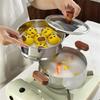 Premium 304 Stainless Steel Double Layer Steamer Pot with Wood Handle Suitable for Efficient and Even Cooking Experience