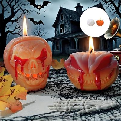 Moule Bougie Halloween Moules de Coulée Moules Résine Époxy Moules Ornement Moules Plâtre Crânes Moule Silicone