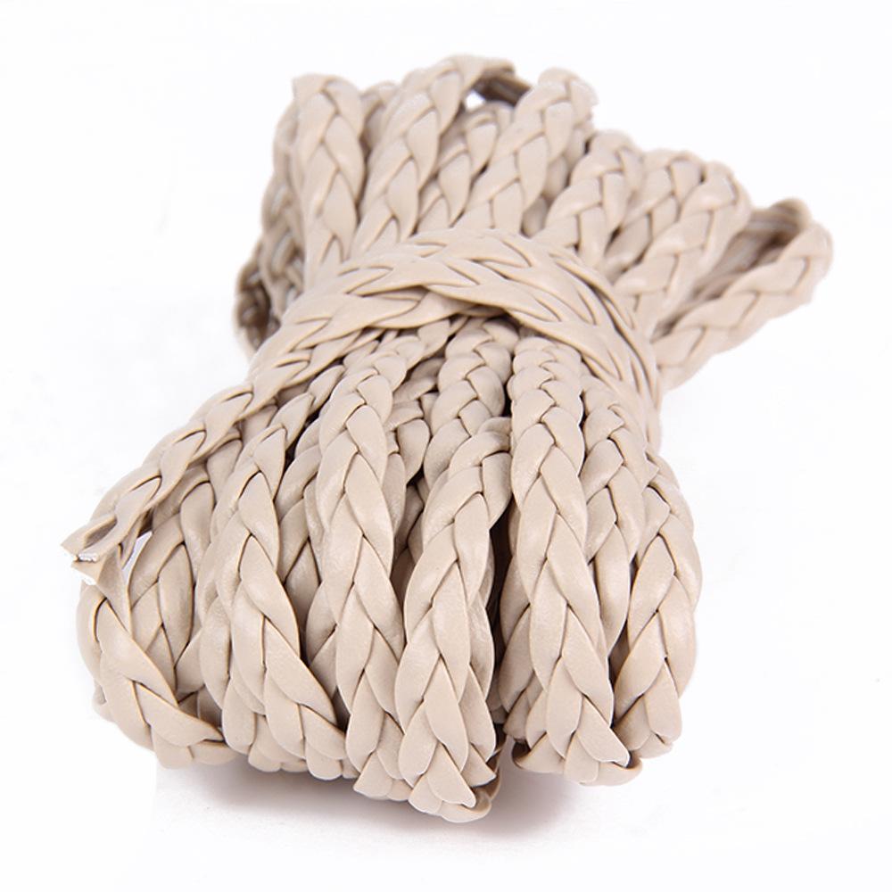 

5meters 5mm Flat Braided Faux PU Leather Cord Black Brown Leather Rope String For Diy Bracelet Necklace Findings Jewelry Making 5mm