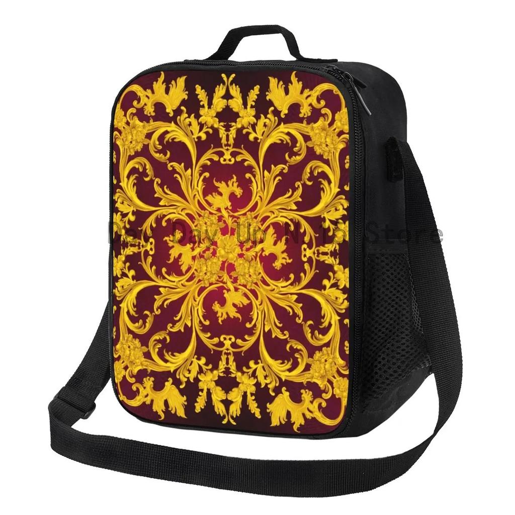 Custom Rococo Kaleidoscopic Floral Lunch Bag Men Women Thermal Cooler Insulated Lunch Box for Children School