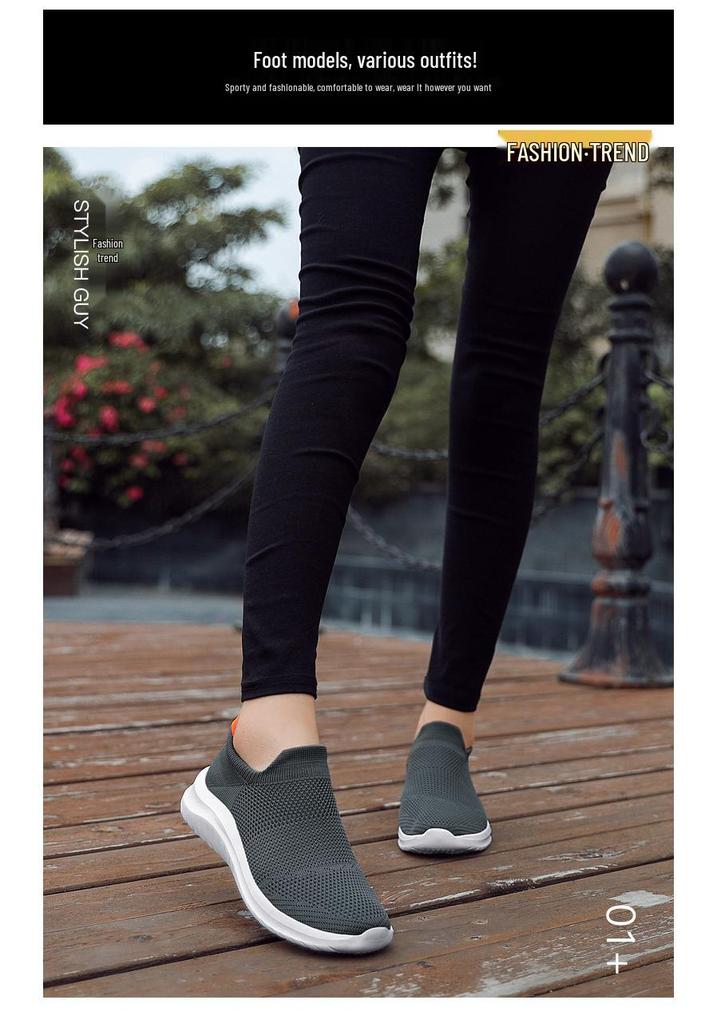 Breeze Knit Slip-on Running Shoes for Men & Women: Lightweight, Breathable Casual Sports Footwear