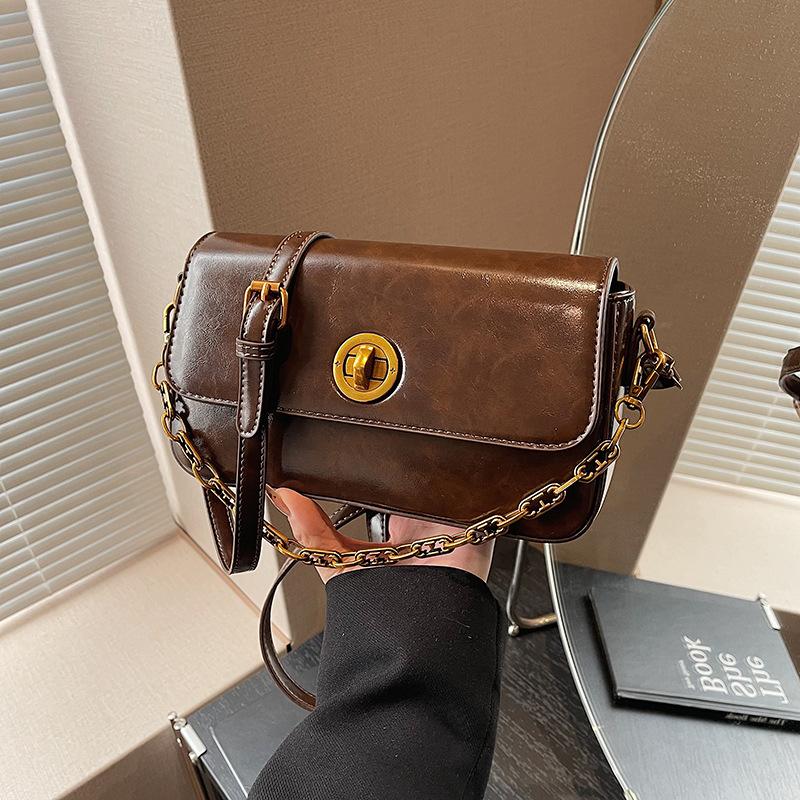 

Retro fashion small square bag women s autumn and winter new high-end niche versatile chain single shoulder messenger bag