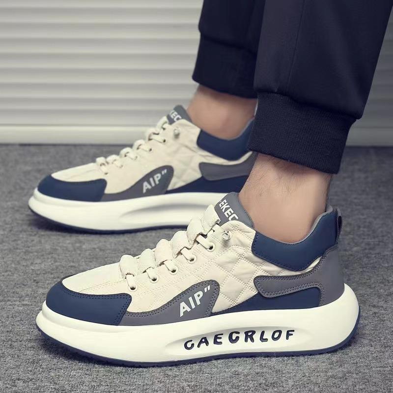 Men's shoes autumn new men's platform sports running casual height increase dad trendy shoes little white board shoes