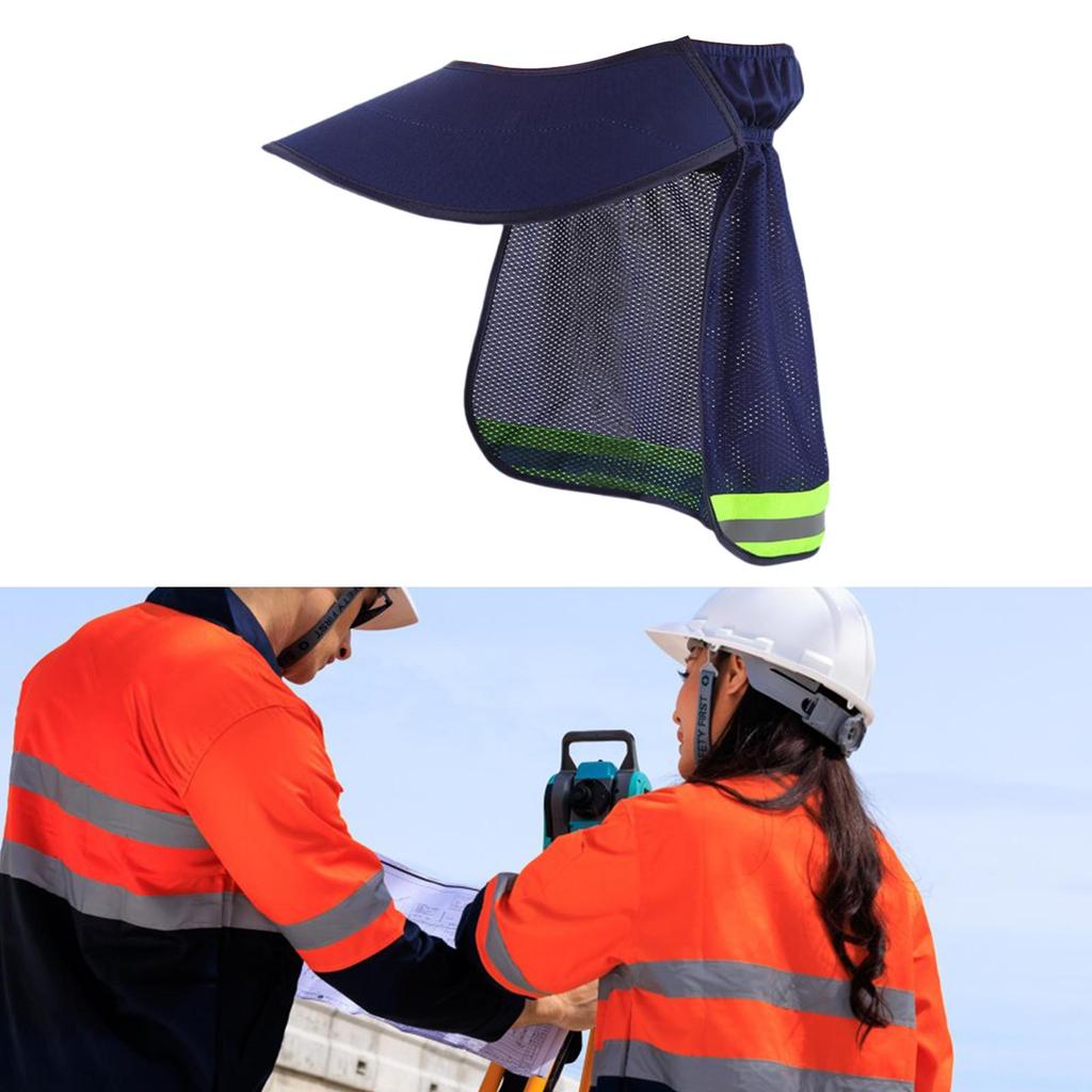 Schutzschirm für Schutzhelm mit Nackenschutz und reflektierendem Streifen, hohe Sichtbarkeit, breiter Rand für Bauarbeiter, Damen, Herren