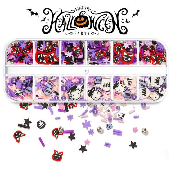 1 Box Nail Sequins Ultra-Thin Bright Color Shiny Visual Effect Enhance Atmosphere Soft Clay Halloween Themed Manicure Ornament Nail Sequins