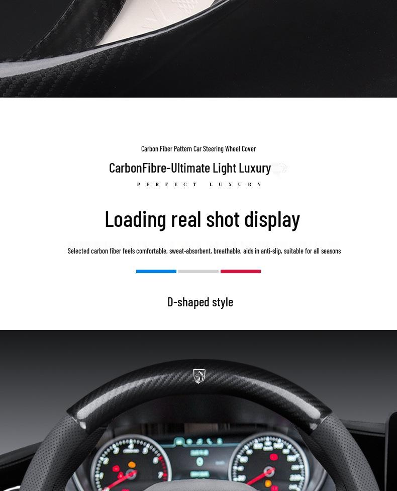 Baojun 310/330/610/630/560/730E100/510 Lenkradbezug aus Kohlefaserleder