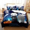 Comforter 3/4Pcs Halloween Bedding Set Featuring Jackolanterns Ghosts Wizard Hats Skulls Ignite The Spirit Of The Season