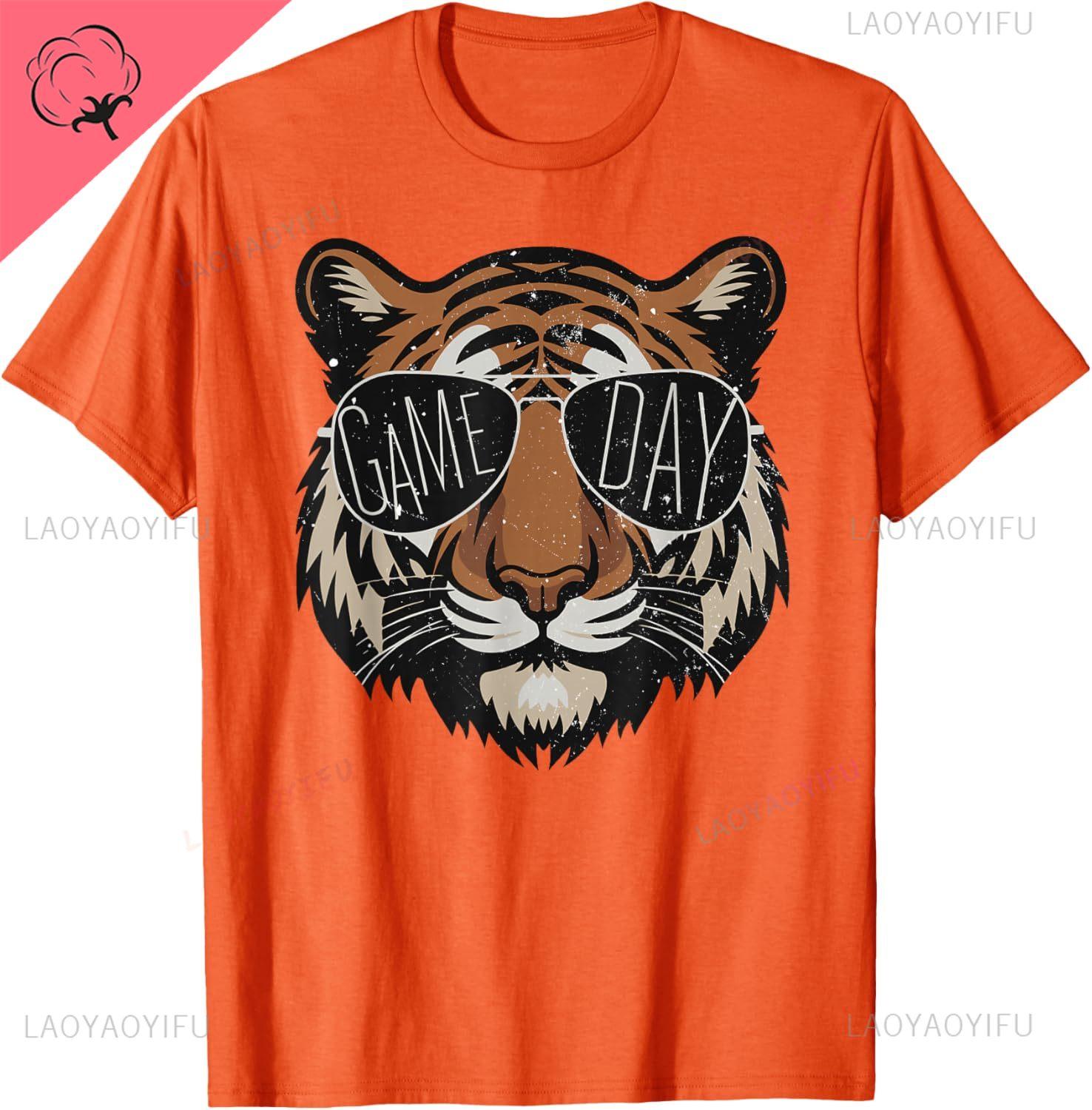 Тачдаун Американский Футбол День Игры День Благодарения Тигр Крутая Футболка Хлопок Мужские Футболки Уличная Одежда Харадзюку Ropa Hombre S