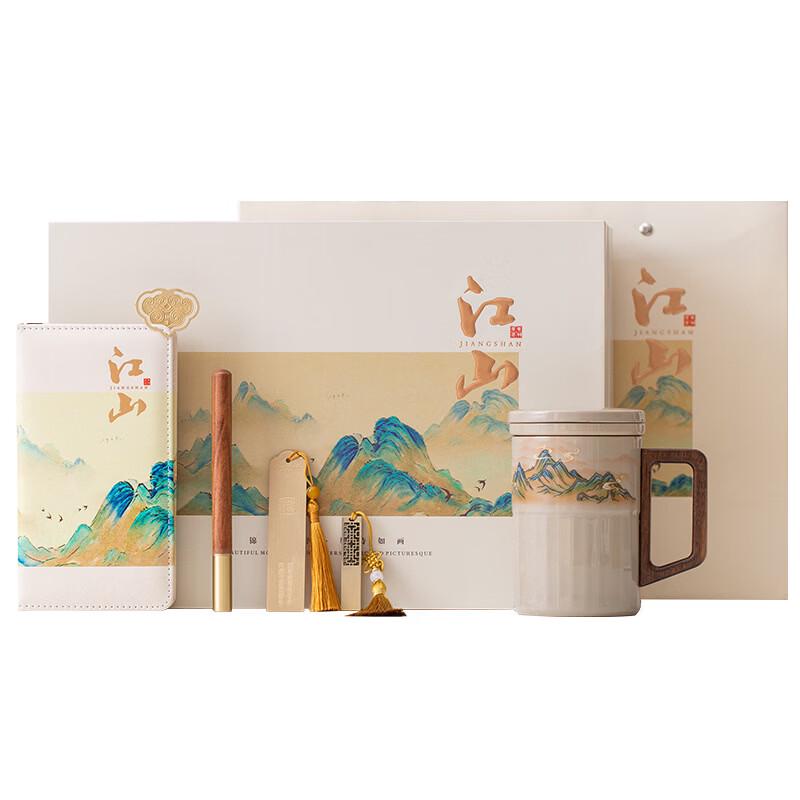 Yiyang Qianli Jiangshan Covered Ceramic Tea Cup Gift Set