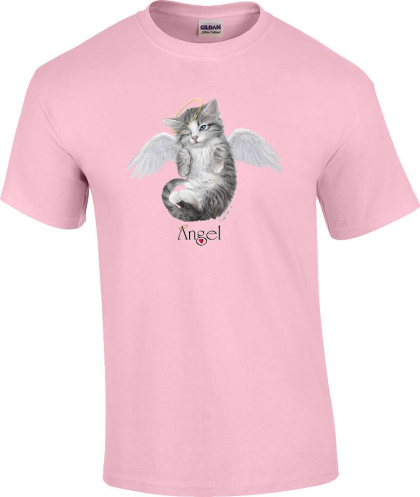 Angel Wings Halo Kitty Cat Kitten T-Shirt XXXXL