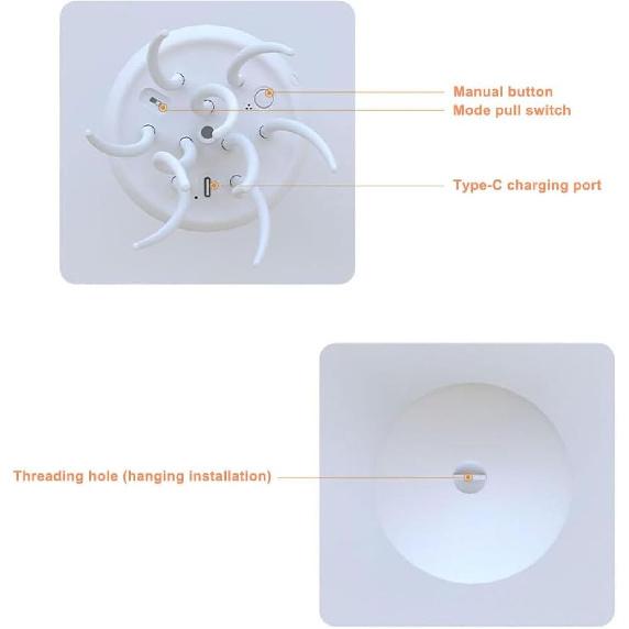 Dpofirs Jellyfish Lamp with Moving Tentacles, RGB Gradient Bedside Lamp, Rechargeable 1000mAh Battery, Hanging or Standing