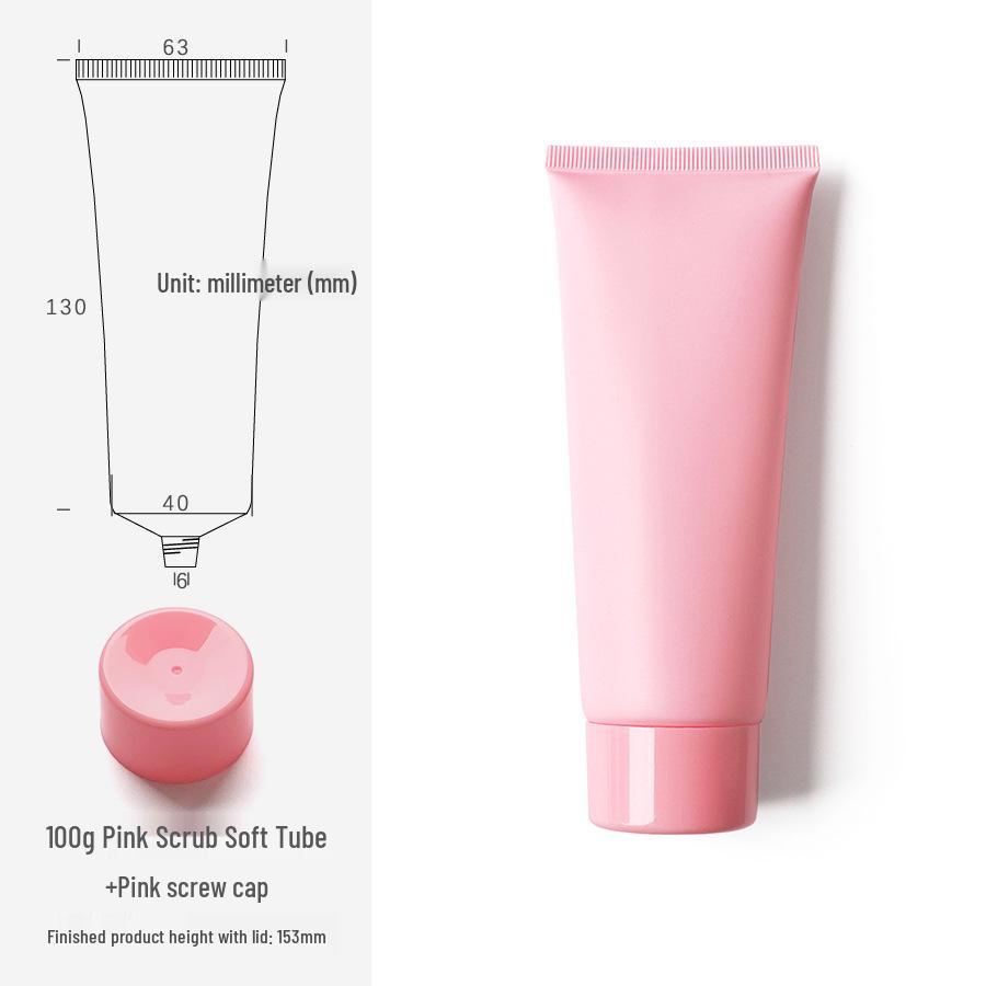 100g/ml Pink Frosted Soft Tube Bottle for Body Lotion, Facial Cleanser, Face Wash - Travel Size Cosmetic Packaging