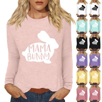Langarmshirts für Damen, Osterkarneval-Print, Grafik-T-Shirts, Blusen, lässige Basic-Tops, Pullover