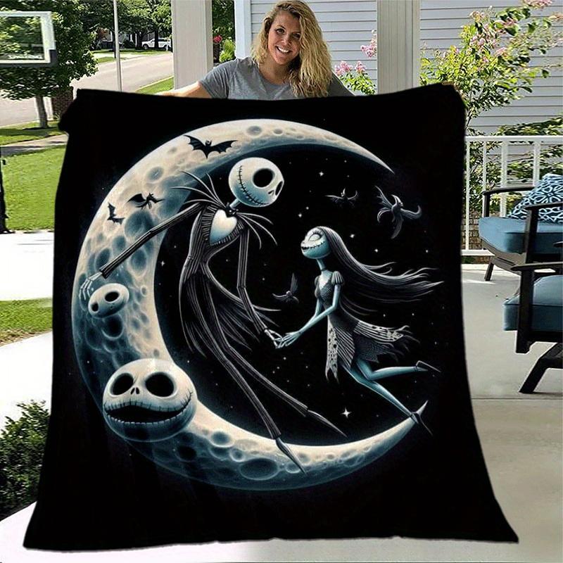 1pc The Nightmare Before Christmas Printing Blanket - Soft, All-Season Throw for Living Room, Bedroom,Personalized Gift with Adorable Cartoon Design