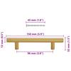 Furniture Handles 10 Pcs Golden 96 Mm Stainless Steel